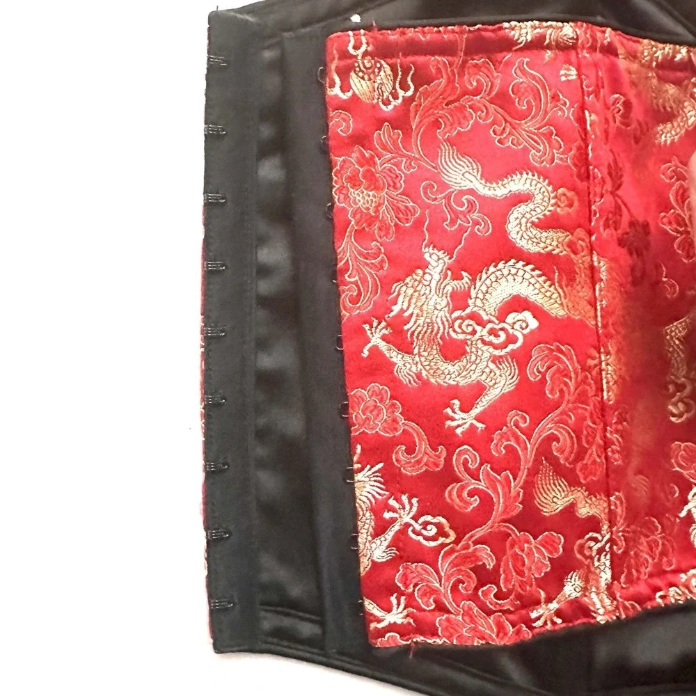 Victoria's Secret M Medium NWT Y2K Vintage Corset Red‎ Gold Dragon Asian Chinese
